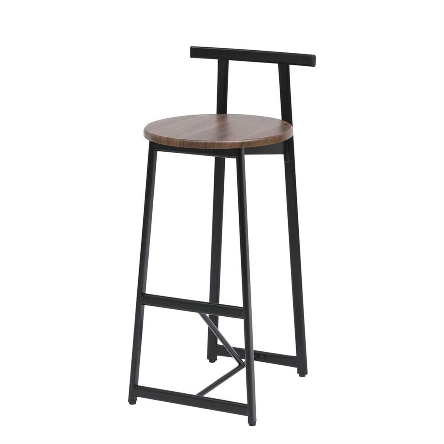 Demi Bonn 34" Counter Height Bar Stools Set of 3, Barstools with Back, Armless Kitchen Island Countertop Chairs for Dining Room, Brown