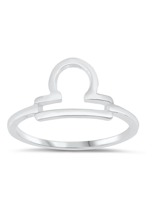 Astrology Zodiac Libra Sun Sign .925 Sterling Silver Band Jewelry Female Male Unisex Size 7