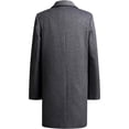 thumbnail image 2 of 1PC Mens Winter Zip Up Quilted Overcoat Notch Lapel Slim Fit Jacket Casual Business Warm Long Pea Coat Thickened Wool Blend Mid Fleece Lined Outerwear Stand TNZI, 2 of 5