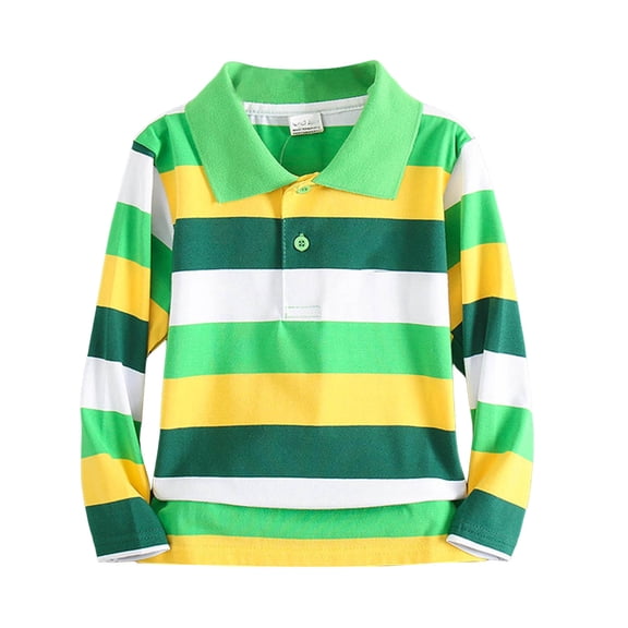KPOPLK Teen Boys Long Sleeve Polo Shirts 3-14 Years Casual School Uniform Spring Fall Tee Top Outfits Size 8-9 Years