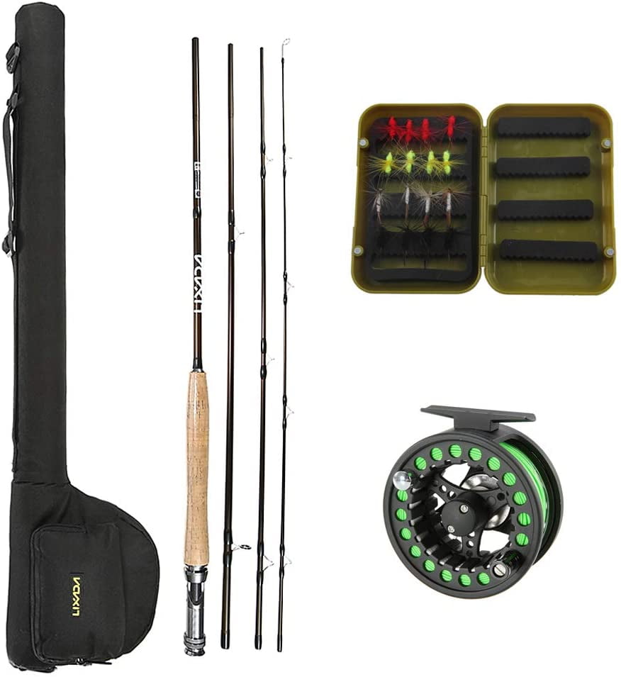 Fly Fishing Rod and Reel Combo with Carry Bag & 20 Flies Premium 9