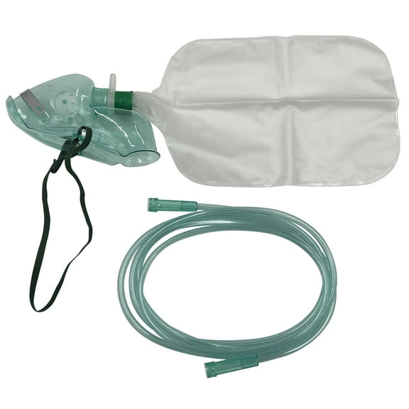 1pk Adult Elongated Non-Rebreather Oxygen Mask w/6.8Ft Crush Resistant Tubing