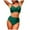 Dark Green, variant on COMVALUE Women's High Waisted Twist Front Bikini Sets Matel Tummy Control Swimsuits V Neck Bathing Suit (Dark Green, M)