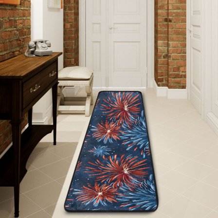 Ryvnso Artistic Fireworks Hallway Runner Rugs Floor Carpet Non Slip Entryway Mat 2' x 6'