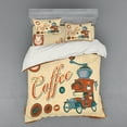 thumbnail image 2 of Ambesonne Vintage Bedding Set 3 Pcs, Truck Coffee Grinder, Twin, Cream Orange Grey, 2 of 3