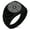 Black, variant on Stainless Steel Hecate Greek Goddess of Magic Chevron Pattern Biker Style Polished Ring