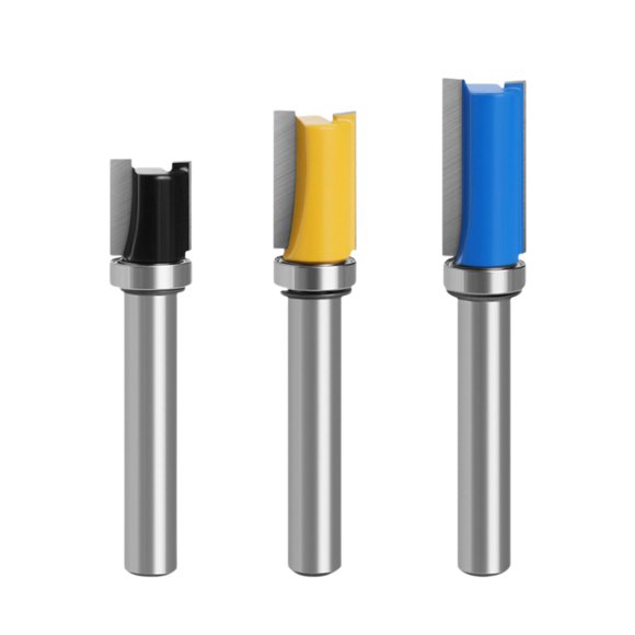 Juego de 3 brocas para fresadora de corte al ras con patrón, herramienta de corte de fresado, accesorios, broca para fresadora de corte al ras con