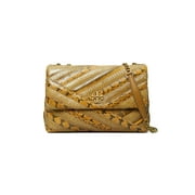 Tory Burch Snap Closure Leather Kira Chevron Snake Shoulder Bag New
