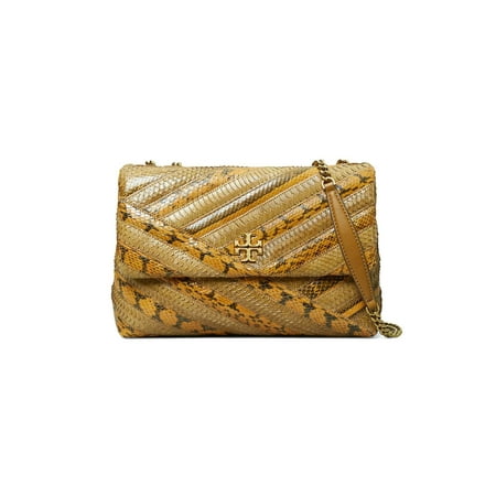 Tory Burch Snap Closure Leather Kira Chevron Snake Shoulder Bag New