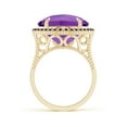 thumbnail image 2 of ANGARA Natural 8 Ct. Amethyst with Brown Diamond Halo Ring in 14K Yellow Gold for Women (Ring Size: 11.5), 2 of 9