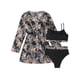 thumbnail image 5 of Bikini de elementos rojos/verdes para mujer, traje de baño de 3 piezas, conjunto de Bikini acolchado con malla de manga larga, traje de baño, ropa de playa, 5 of 5