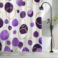 thumbnail image 2 of Purple Polka Dots Shower Curtain Set, Waterproof Shower Curtains for Bathroom, Modern Abstract Art Washable Fabric Cloth Bath Curtain for Bathtub Decoration with Hooks 72x78 Inches Geometric, 2 of 9