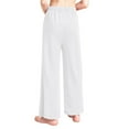 thumbnail image 3 of Hansber Boys Girls Liturgical Praise Dance Trousers Elastic Loose Performance Bottoms Celebration of Spirit Palazzo Pants White 10, 3 of 6