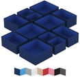 thumbnail image 1 of NEATERIZE Drawer Organizer - [Set of 12] - Closet Organizer and Storage Baskets| Foldable Cloth Drawers Divider | Fabric Bin for Dresser & Shelves |Organize Underwear, Socks, Bra, & Tie’s (Navy), 1 of 4