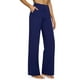 thumbnail image 1 of Pantalones de yoga G4Free con cintura alta y pierna ancha para mujer, color azul real, 1 of 5