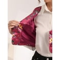 thumbnail image 5 of DARING DIVA Women's Floral Button Closure Cropped Satin Waistcoat S Rose Red, 5 of 6