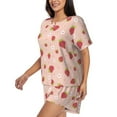 thumbnail image 2 of "Wukai Strawberries Women's Pajama Set - Short-Sleeve Top and Shorts with Elastic Waistband and Pockets for Loungewear, Yoga, and Casual Wear-3X-Large, 2 of 8
