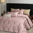thumbnail image 4 of MooMee Duvet Cover Set Queen 600-TC 100% Extra Long-Staple Cotton Sateen Silky Smooth Luxury (Pale Mauve, 90"x90"), 4 of 7