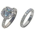 thumbnail image 2 of serony Round Diamond Ring Set Elegant Bridal Engagement Wedding Band Ring Set Anniversary Gift Type 4, 2 of 9