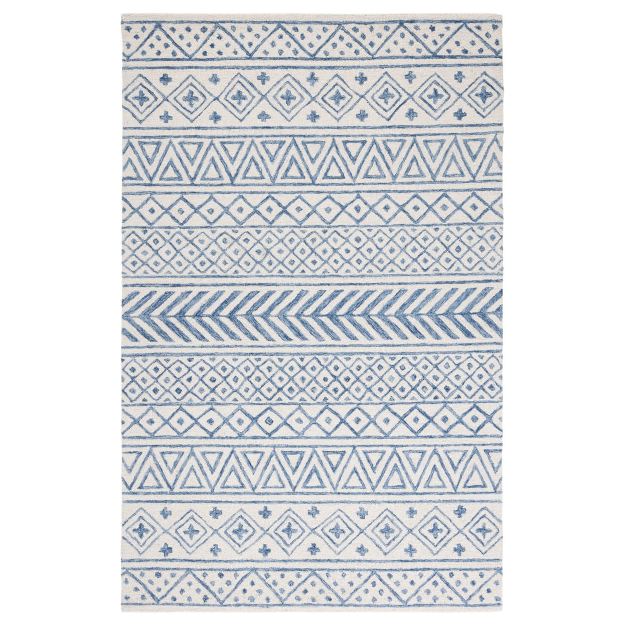 SAFAVIEH Metro Beaumont Southwestern Area Rug, Ivory/Blue, 5' x 8'