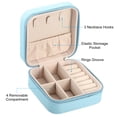 thumbnail image 3 of Uxcell Travel Jewelry Case Small Jewelry Organizer Portable Mini Jewelry Box to Store Rings Earrings Necklaces, Blue, 3 of 5