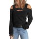 thumbnail image 5 of Top Con Hombros Descubiertos Para Mujer, Blusa Informal De Color Liso Con Diseño Recortado, Transpirable Para Uso Diario, 5 of 6