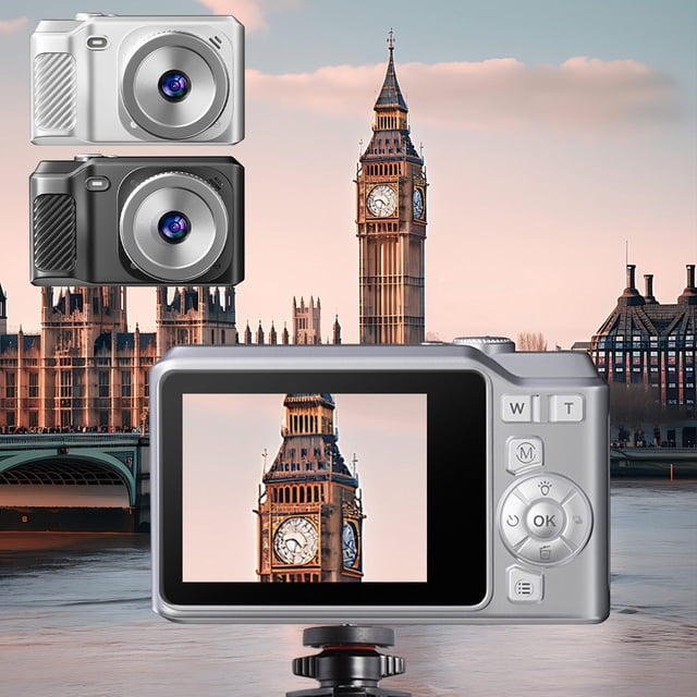 Cámara digital 4K HD, sensor CMOS de 8MP, zoom óptico de 8x, pantalla LCD de 2,8", videocámara portátil compacta para estudiantes, viajes, vida diaria, transferencia OTG, USB 2.0, modo macro