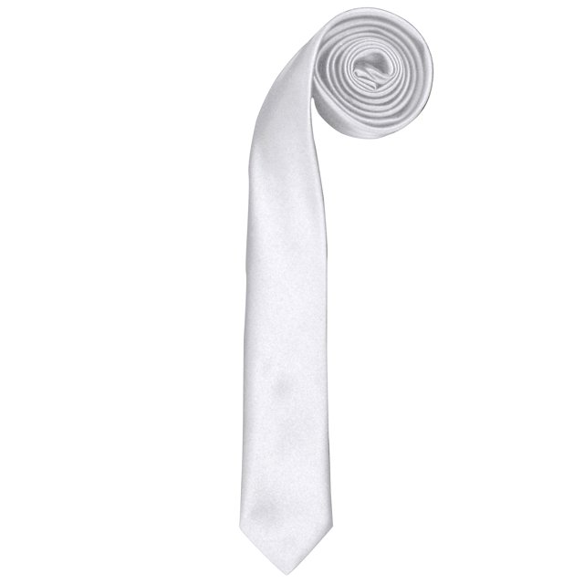 Premier Tie - Corbata Estrecha fina delgada Modelo Retro Hombre Caballero - Trabajo/Negocios/Fiesta (Paquete de 2) (Blanco)
