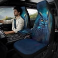 thumbnail image 2 of Xoenoiee Owl Print 5 Pieces Leather Car Interior Accessories, Includes Auto Seat Covers, Seat Belt Pads, Center Console Pad Fit for Most Cars, Vehicles, SUVs, 2 of 7