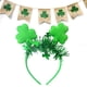 thumbnail image 1 of Xihbxyly Diadema Del Día de San Patricio, Color Verde con Borlas de Rayas de Colores, Banda Suave y Cómoda, Perfecta para Desfiles, Fiestas, Reuniones Familiares y Eventos Al Aire Libre, Talla Única., 1 of 1