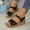 Black, variant on Fnooota Women's Wedge Sandals, Platform Ankle Strap Party Open Toe Summer Shoes Brown Size 8.5