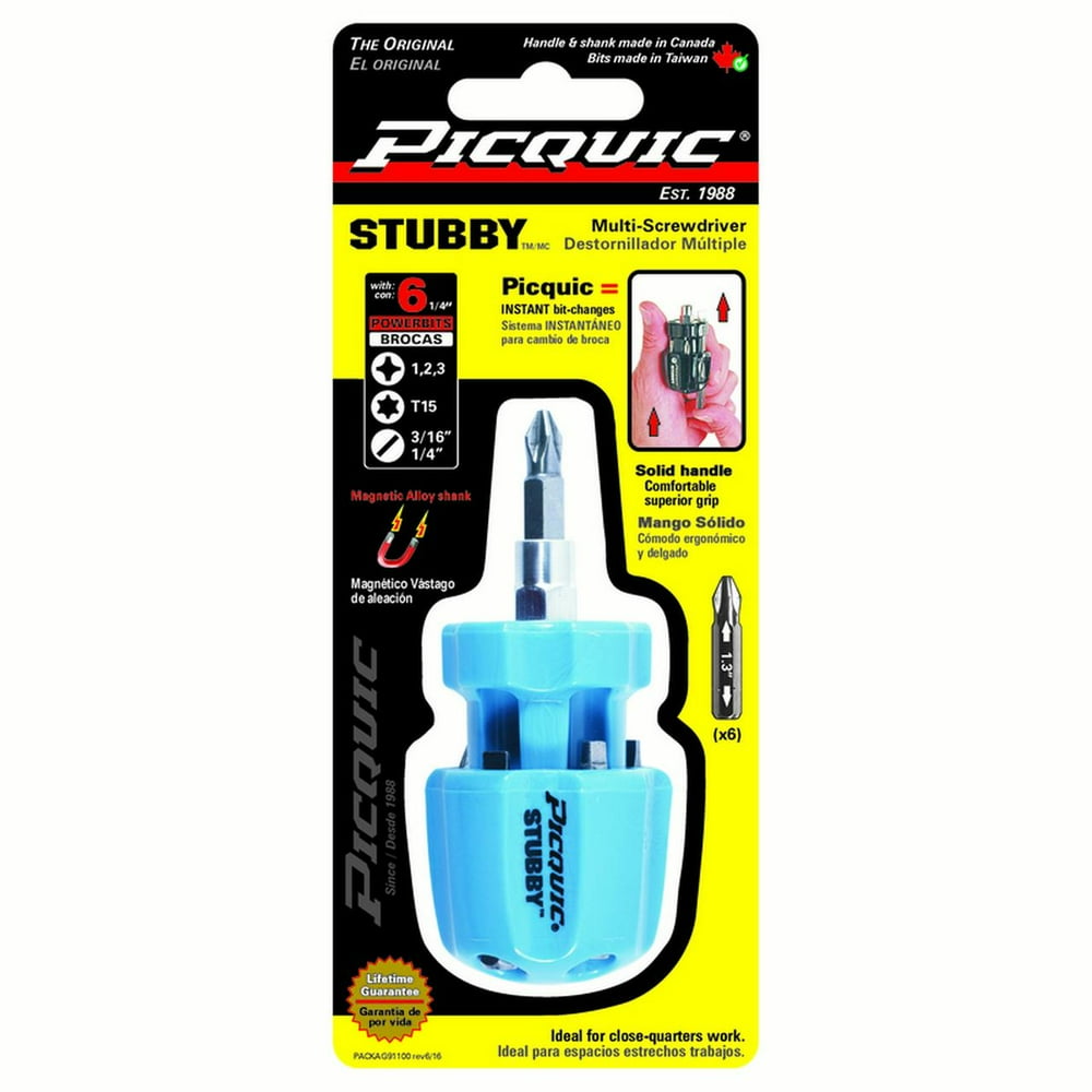 Picquic STUBBY 6 pc. Compact MultiBit Driver 31/2 in.