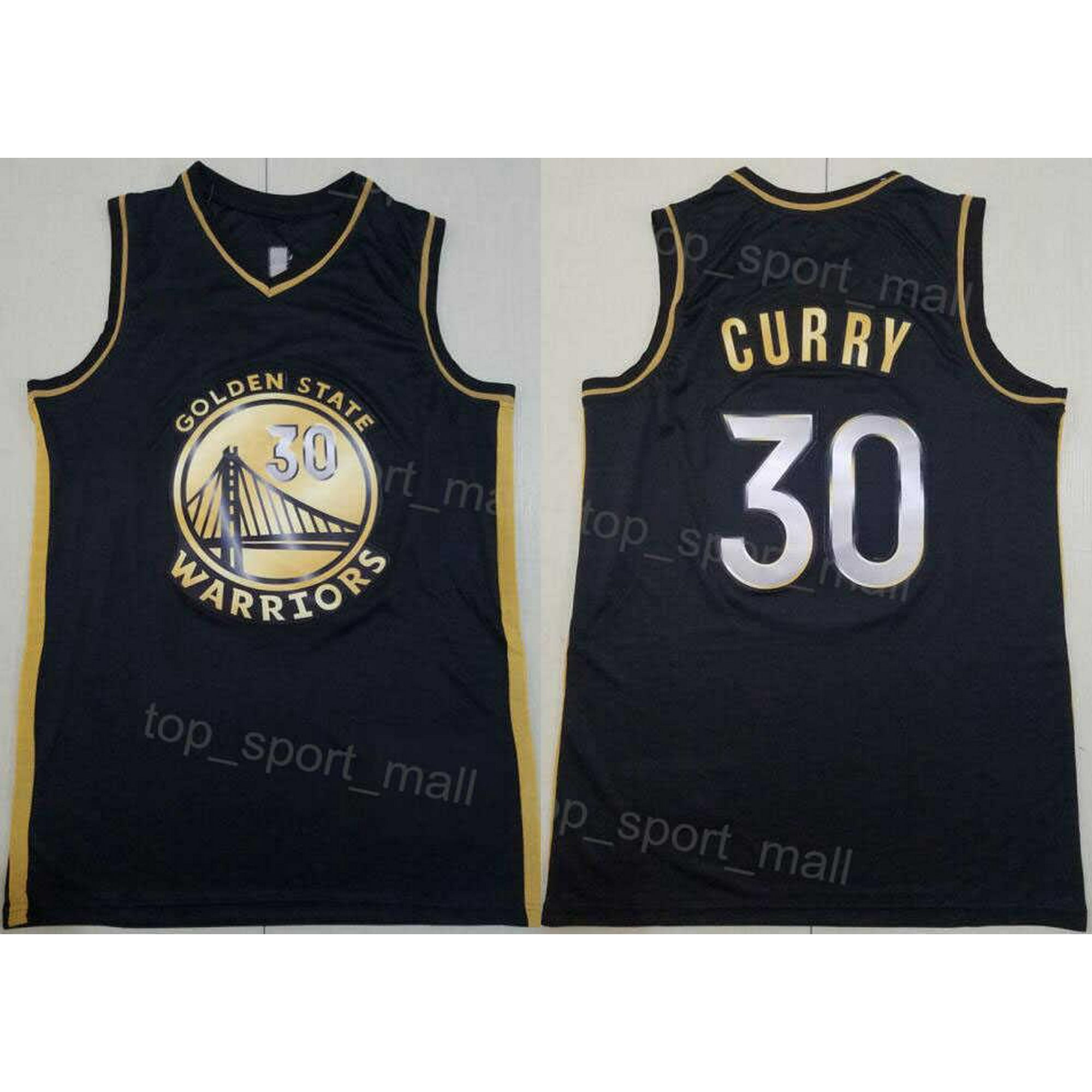 Stephen Curry Golden State Warriors White Gold & Black Gold Jersey