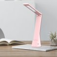 thumbnail image 2 of Lámpara de escritorio LED con puertos de carga USB, 3 temperaturas de color niveles de brillo, protección para los ojos, luz de lectura plegable, - Rosa Rosado Sunnimix Lámparas de escritorio, 2 of 7