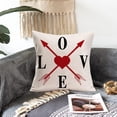 thumbnail image 2 of Valentine''s Day Love Throw Pillow Covers 18x18 Inch Red Heart Arrows Decorative Pillow Cover Anniversary Wedding Pillow Case Cushion Cover for Sofa Couch Bedroom Decoration, 2 of 5