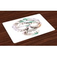 thumbnail image 1 of Ambesonne Feather Place Mats Set of 4, Human Skull, Standard Size, Multicolor, 1 of 4