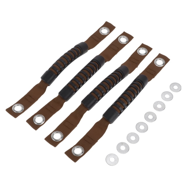 Mangos de agarre del roll bar Unique Bargains para Jeep Wrangler 2018-2027 Soporte de agarre Nylon Plástico Negro Marrón 4 Pcs