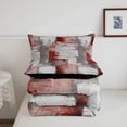 thumbnail image 5 of Homewish Red Geometric Plaid Queen Comforter Set,Retro Abstract Comforter Sets Queen,Black Reversible,3pcs,1 Comforter and 2 Pillowcases, 5 of 7