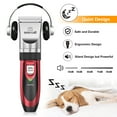thumbnail image 4 of Oneisall P2 Low Noise Dog Grooming Kit, Rechargeable Cordless Dog Clippers for Grooming, Dog Grooming Clippers with 6 Guard Combs & 1 Steel Comb, Shaver Hair Clippers Set for Dogs Cats Pets - Red, 4 of 8