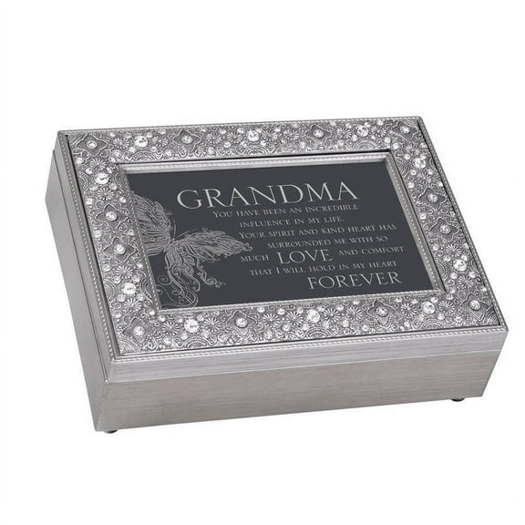 Dicksons FM104GB Grandma - Music Keepsake Box, Silver Metal Chest