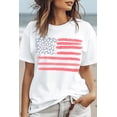 thumbnail image 2 of Patriotic and Comfortable White USA Flag Print T-Shirt - Crew Neck, Short Sleeves, and Relaxed Fit, 2 of 8