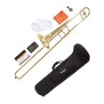 thumbnail image 1 of Mendini by Cecilio Trombone Kit - Bb Tenor Brass Instruments for Kids, Beginners w/Case & Gloves, 1 of 4