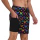 thumbnail image 2 of Balery Rainbow Butterfly Bañador para hombre, shorts de playa de secado rápido con entrepierna y forro de compresión-Small, 2 of 6