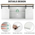 thumbnail image 3 of Lacoo TV Wood Stand Sliding Barn Door Storage Farmhouse TV Cabinet and Adjustable Storage Shelves, White, 3 of 7