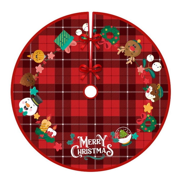 Árbol De Navidad De 90Cm Alfombra De Tela Cepillada Patrón De Personalidad Año Nuevo Árbol De Navidad Alfombrilla De Suelo Adornos Decoración Advancent HA043620-02