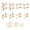 IP GOLD, variant on Stainless Steel Screw Back Stud Earrings Set, Gold Plated Round Heart Square Princess Cut Cubic Zirconia Stud Earrings for Women