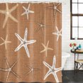 thumbnail image 2 of Vintage Terracotta Starfish Bathroom Shower Curtains with 12 Hooks Waterproof Shower Curtain for Stalls and Bathtubs Summer Coastal Beach Marine Life Decorative Bathroom Curtain 72x96 Inches, 2 of 9