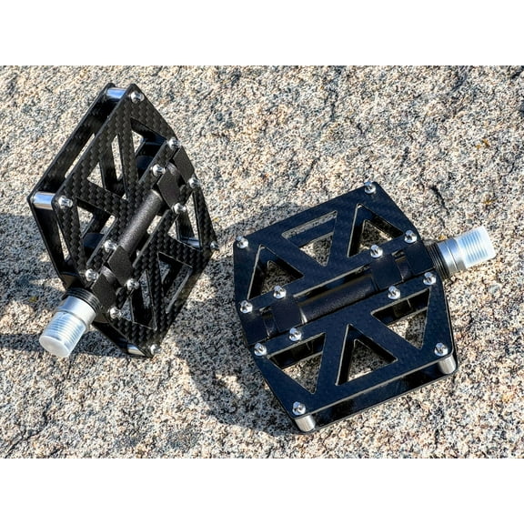 OZ-USA 1 Pair MTB Pedals Carbon Fiber Large Flat Mountain Bike Compatible with Enduro Downhill