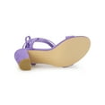 thumbnail image 5 of BLISSFUL STEP Women's Open Toe Lace up Block High Heels Sandals Purple 8, 5 of 7