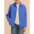 thumbnail image 3 of Boys Long Sleeve Dress Shirts Collared Button Down Shirt School Uniform Shirts with Chest Pocket Blue,6-7 Years, 3 of 6